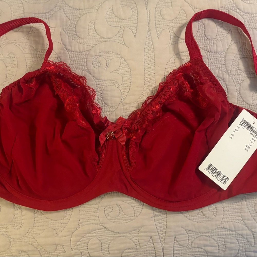 Red Chantelle Bra 32H